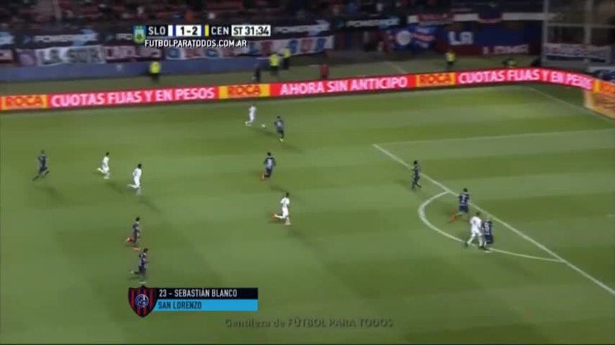 Gol de Blanco para San Lorenzo contra Central