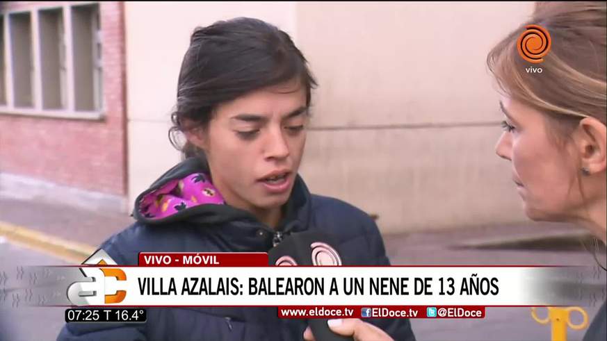 Balearon a un nene de 13 años y le perforaron el pulmón