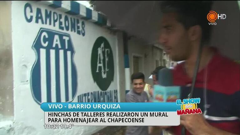Homenaje al Chapecoense por hinchas de Talleres
