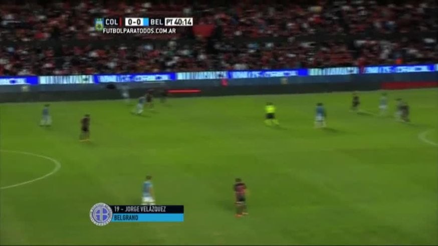 Gol de Velázquez para Belgrano contra Colón