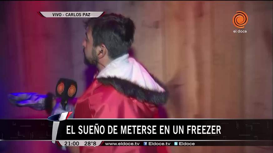 Un freezer: así es el bar de hielo en Carlos Paz