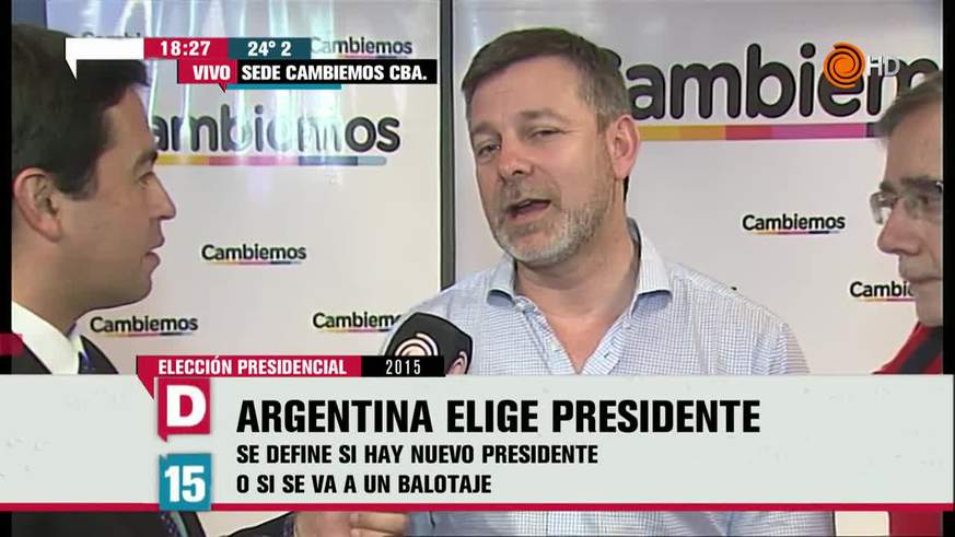 Javier Pretto desde la sede de Cambiemos