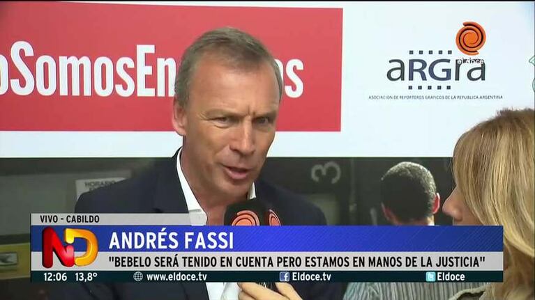 Andrés Fassi: "No tenemos elementos para juzgar a Bebelo"