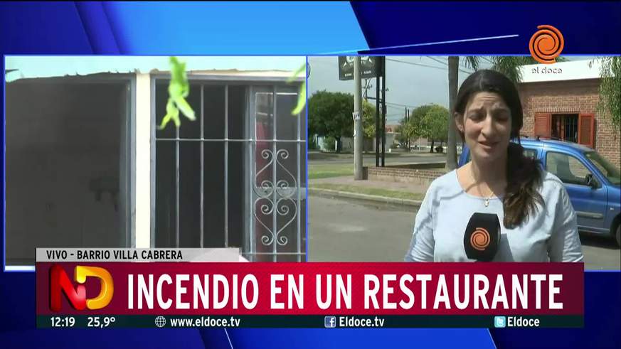 Incendio en un restaurante de barrio Villa Cabrera