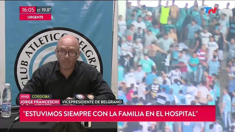 La conferencia de Belgrano tras la muerte del hincha