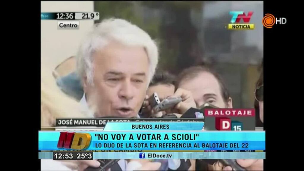 De la Sota: "No voy a votar a Scioli"