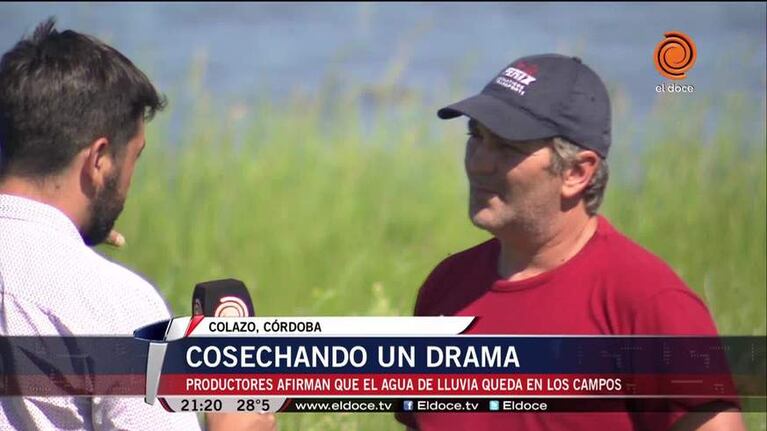 Colazo: el agua no se va de los campos