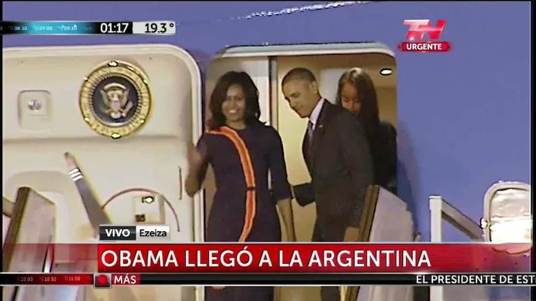 El saludo de Obama al llegar a Argentina