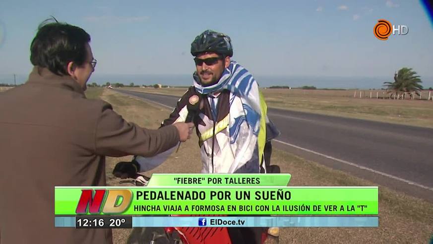 El hincha de Talleres que viaja en bici a Formosa