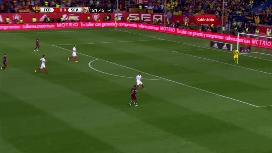 Neymar marcó el segundo gol ante Sevilla