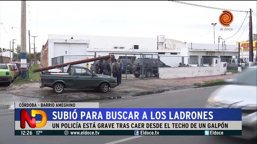 Policía grave tras caerse de un techo 