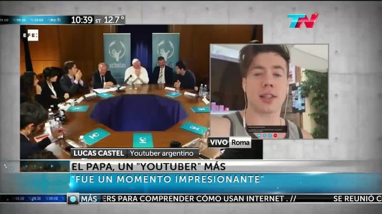 Youtubers con el Papa