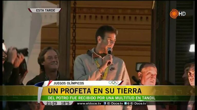 Del Potro fue recibido por una multitud en Tandil