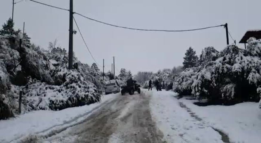 La nieve complicó la ruta a La Cumbrecita