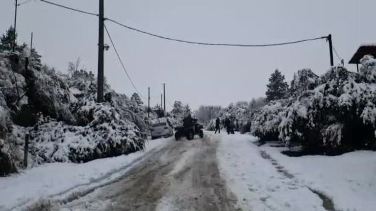 La nieve complicó la ruta a La Cumbrecita