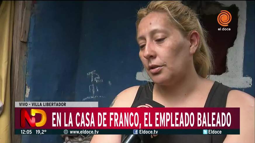 La mamá de Franco, el empleado baleado en la carnicería