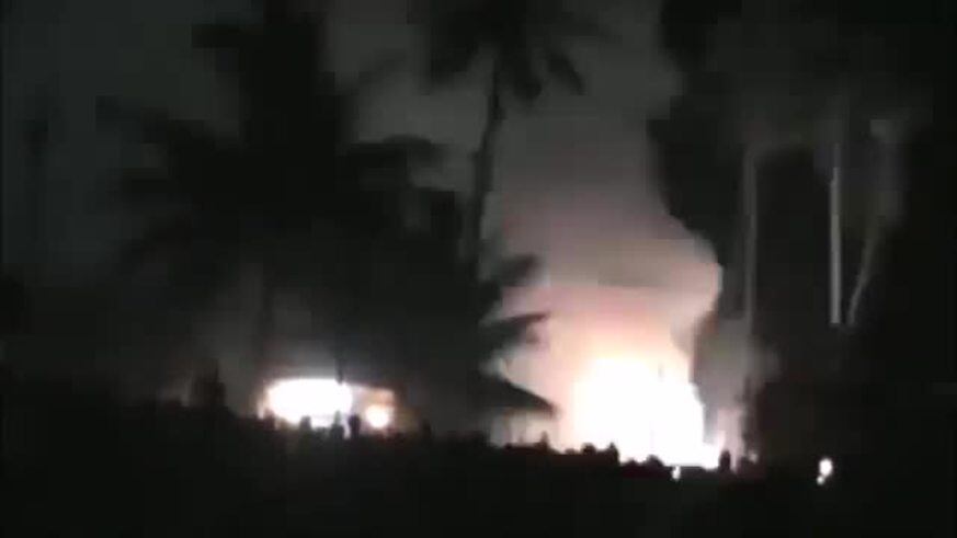 Impactante incendio en un templo de la India