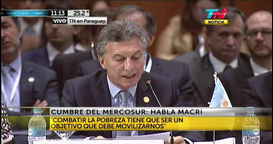 El discurso de Macri en la Cumbre del Mercosur