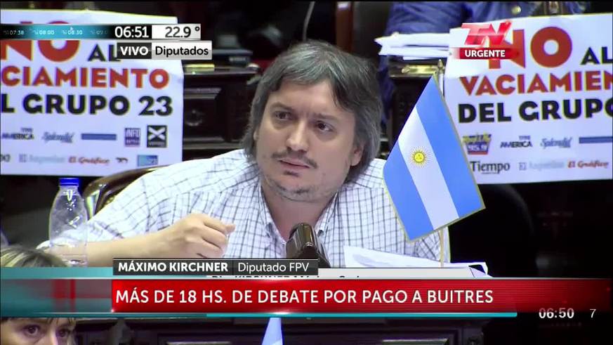 Máximo Kirchner recordó a Néstor y Cristina en la sesión de diputados