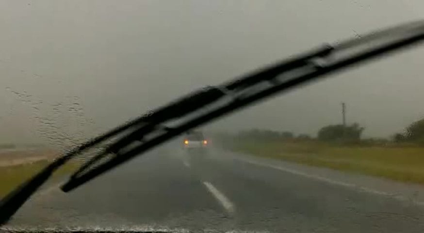 Furiosa lluvia en la autopista Córdoba-Villa María