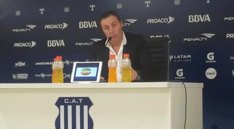 El enojo de Kudelka tras el empate de Talleres