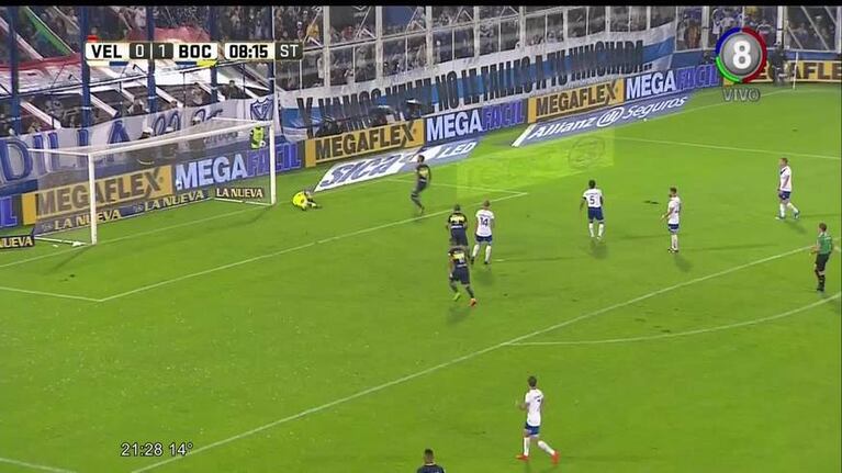 Peruzzi marcó el 2 a 0 ante Vélez