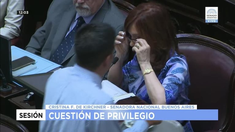 Cristina se cruzó con Michetti en el Senado