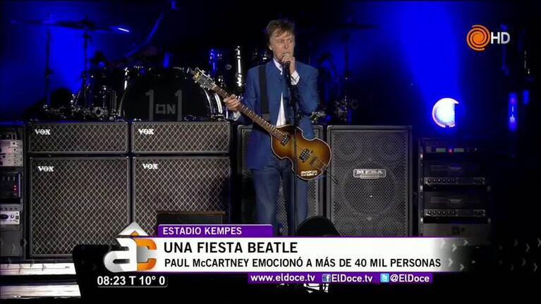 La gente vibró en el recital de Paul McCartney en Córdoba