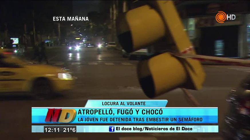 Una chica atropelló a un peatón, se fugó, volvió a chocar y se fue caminando