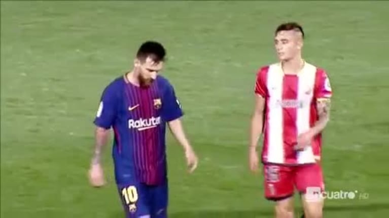 Lionel Messi y Pablo Maffeo, juntos todo el partido