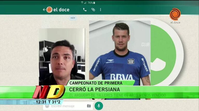 La videollamada con Guido Herrera, el arquero de Talleres