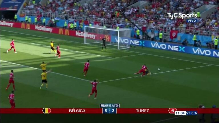 La goleada de Bélgica 5 Túnez 2