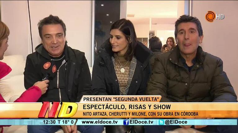 Nito Artaza, Cecilia Milone y Miguel Ángel Cherutti en Córdoba