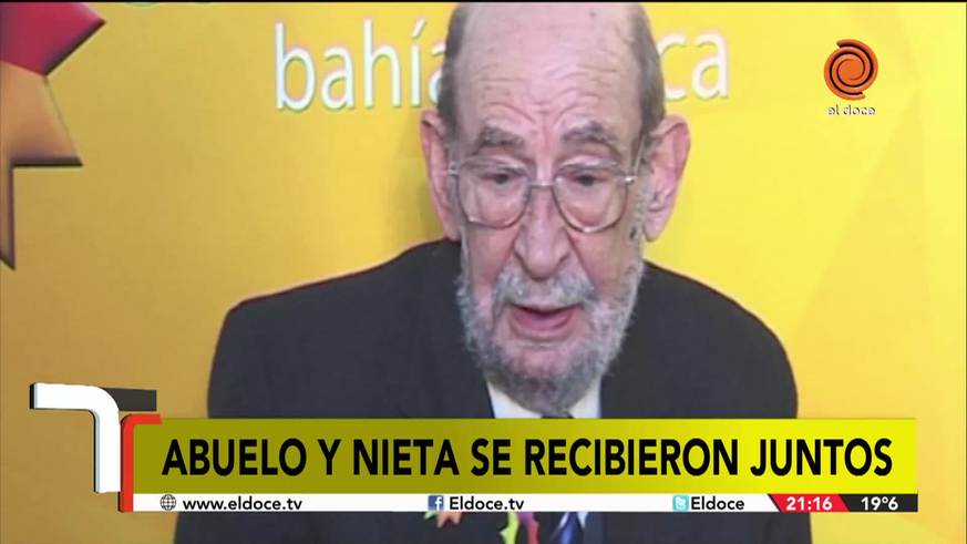 Abuelo y nieta se recibieron juntos de abogados