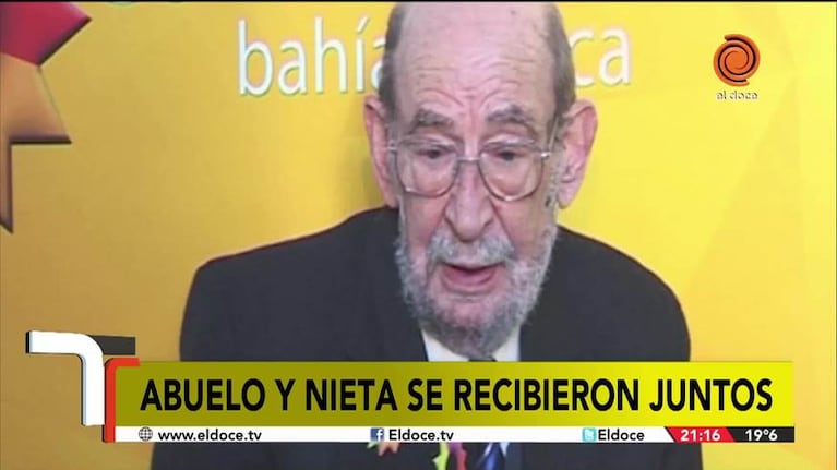 Abuelo y nieta se recibieron juntos de abogados