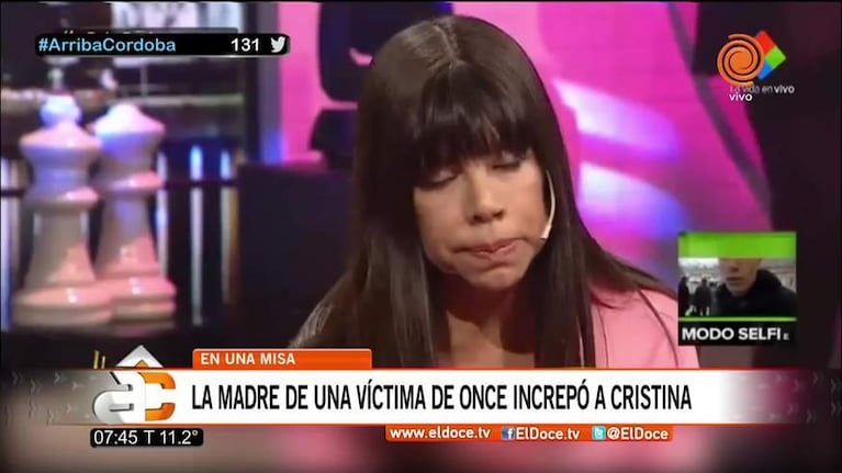 La madre que trató de asesina a Cristina Kirchner durante una misa