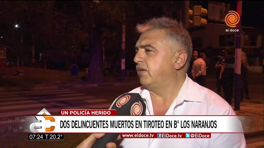 Barrio Los Naranjos: dos ladrones muertos y un policía herido