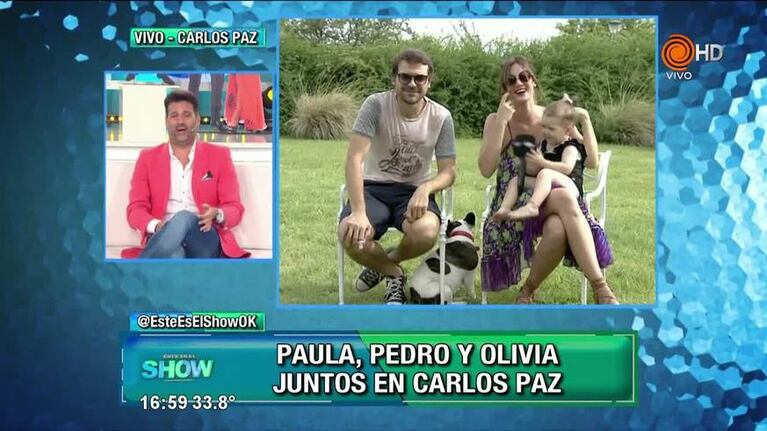 Paula, Pedro y Olivia juntos en Carlos Paz
