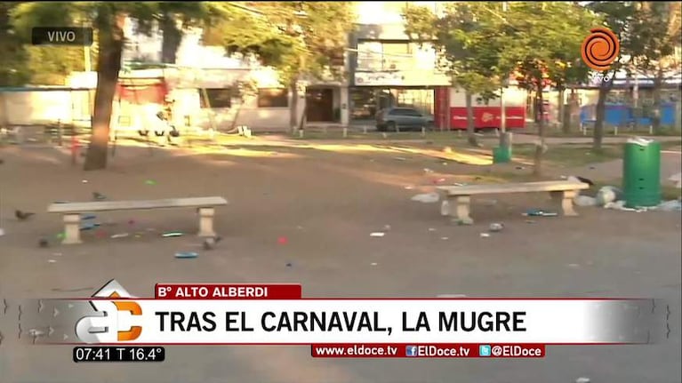 Después de Carnaval, la basura tapó una plaza