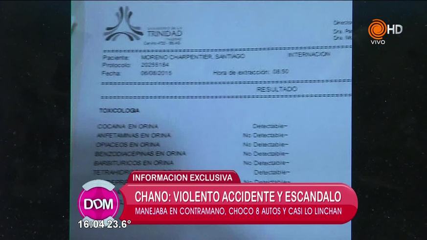 El examen toxicológico de Chano