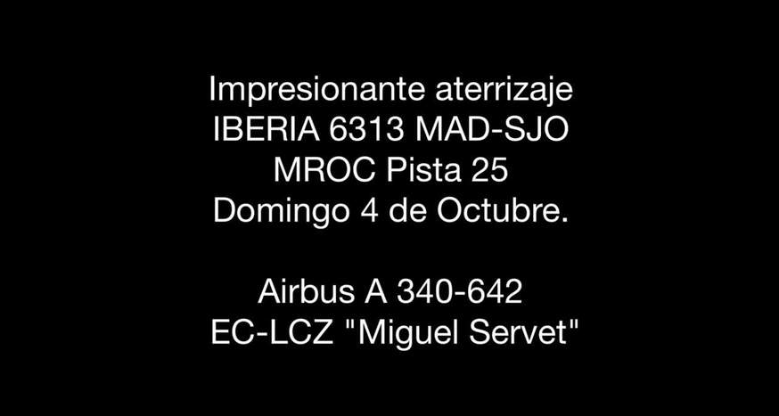 Tremendo aterrizaje de un avión de Iberia