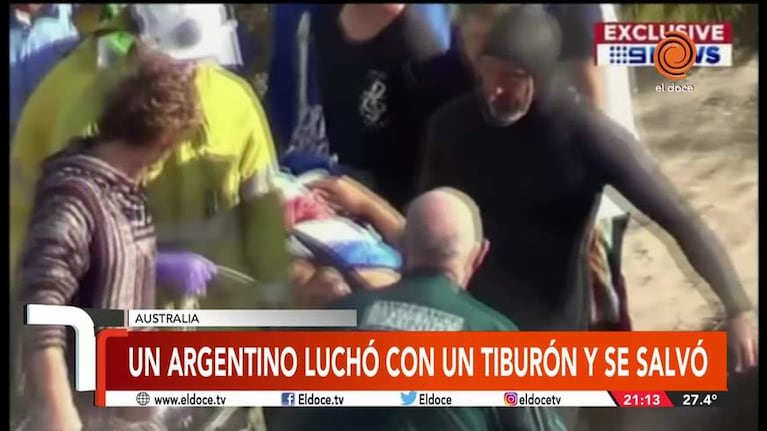 "Lo atacó un tiburón y pudo zafar a piñas y patadas"