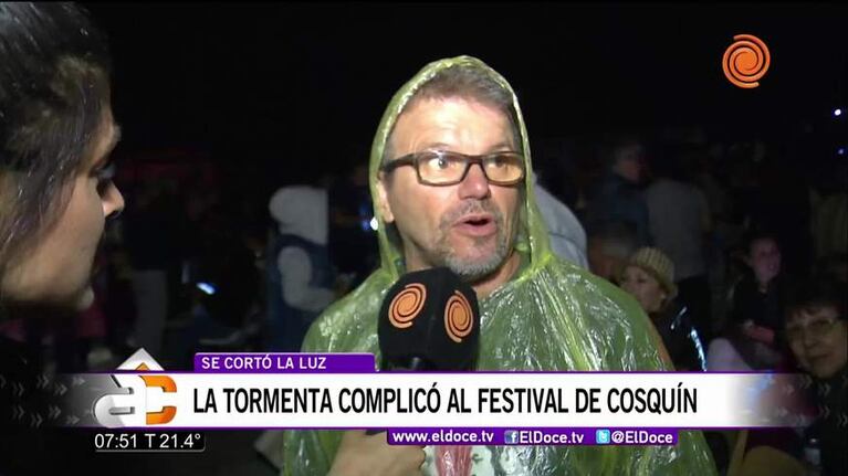 Un corte de luz y la tormenta complicaron la tercera noche de Cosquín