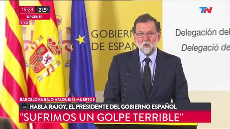 Rajoy tras el ataque: "Estamos unidos en el dolor"