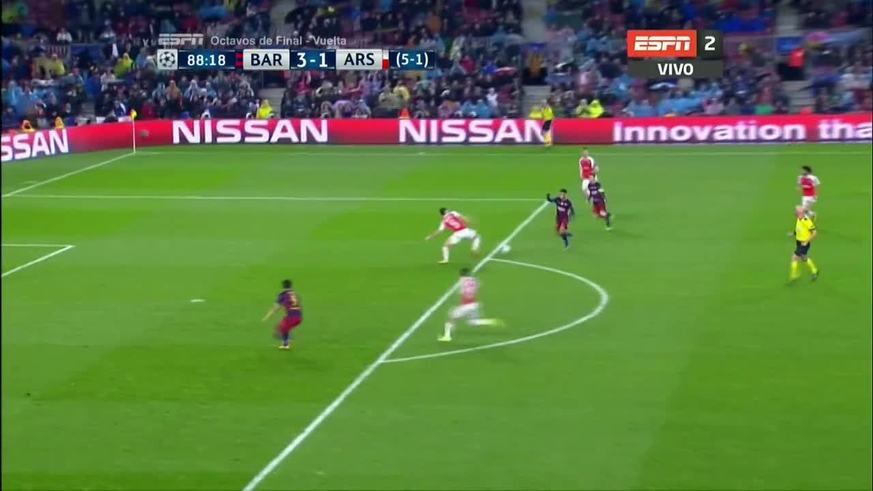 Messi convirtió el tercero en el triunfo de Barcelona 3 Arsenal 1