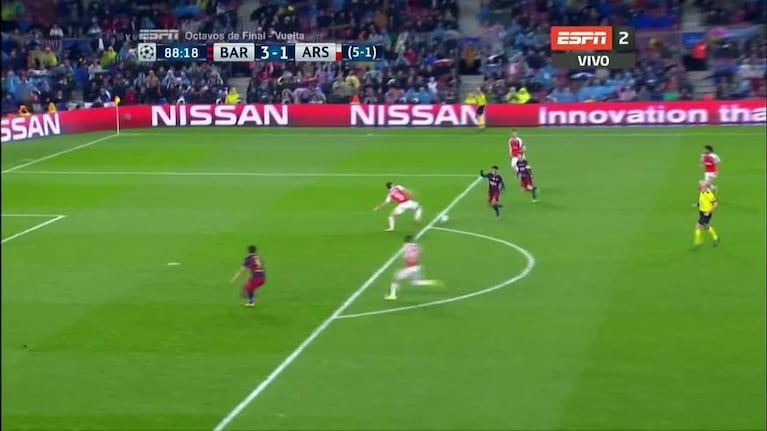 Messi convirtió el tercero en el triunfo de Barcelona 3 Arsenal 1