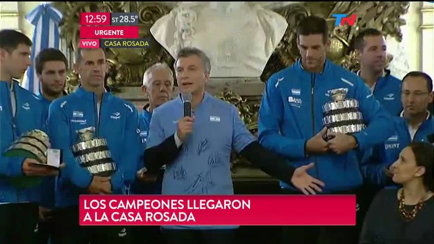 Las palabras de Macri a los campeones de la Copa Davis