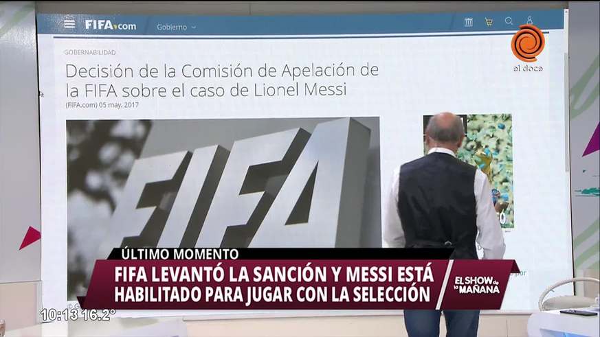 FIFA suspende la sanción a Messi