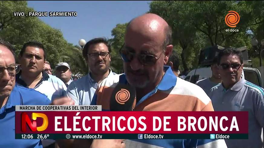 Marcha de cooperativas eléctricas hacia Casa de Gobierno