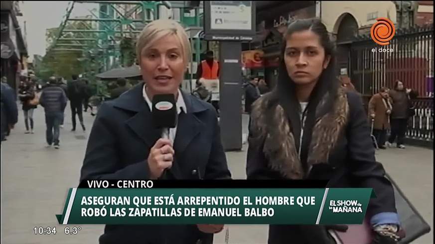 Ladrón de zapatillas de Balbo se arrepiente